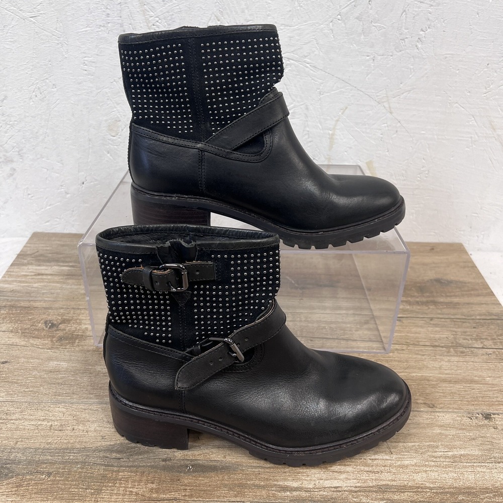 Coach Gates Women's Buckles Studs Boot Black A7862  Size 6.5